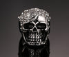 Stainless Steel Half Crushed Skull with White CZ Stone Ring