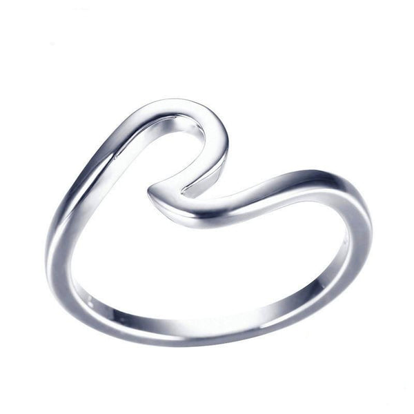 Ocean Wave 925 Sterling Silver Wedding Ring