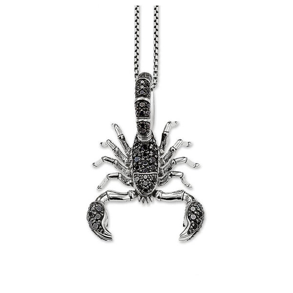 925 Sterling Silver Scorpion Link Chain Pendant Necklace