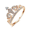 Rose Gold Plated Copper with Cubic Zirconia Crystal Inset Women’s Crown Wedding Band