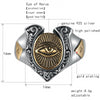 925 Sterling Silver and Gold Eye of Horus Adjustable Ring