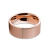 8mm Brushed Matte Rose Gold Plated Tungsten Carbide Wedding Ring - Innovato Store