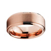 Rose Gold Plated Tungsten Carbide with Matte Finish Wedding Ring