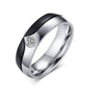 His & Her Romantic Stainless Steel Rings with CZ Stone for Couples - Innovato Store