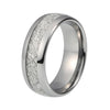 8mm Men’s Imitated Meteorite Silver Tone Tungsten Wedding Engagement Band - Innovato Store