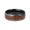 Black Celtic Step up Band with Wood Inlay and Black Tungsten Carbide Ring - Innovato Store