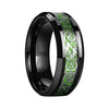 Green Inlay Carbon Fiber Dragon Tungsten Wedding and Engagement Ring - Innovato Store