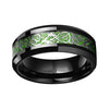 Green Inlay Carbon Fiber Dragon Tungsten Wedding and Engagement Ring - Innovato Store