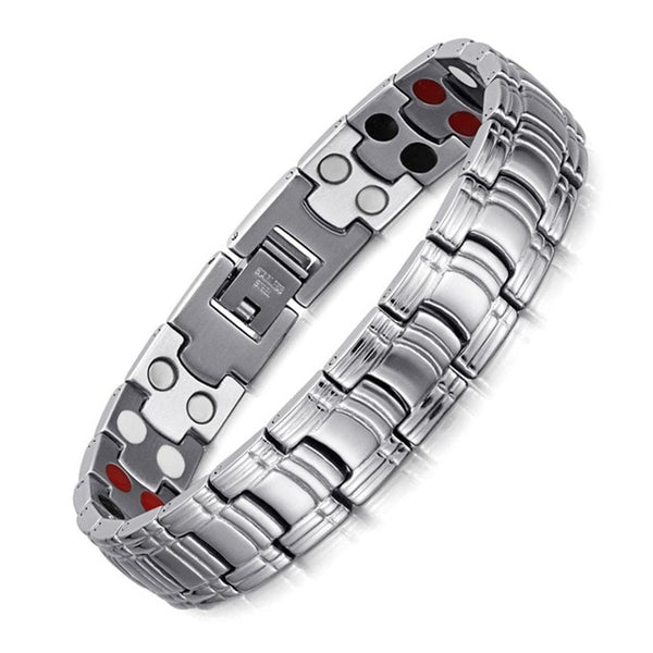 Gold and Silver Stainless Steel Magnetic Bracelet