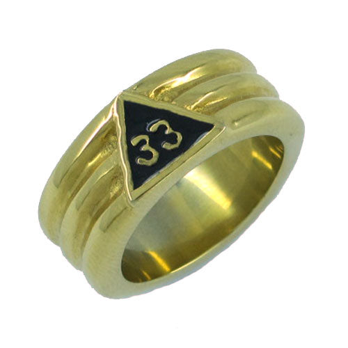 Gold Plated 33 Freemason Stainless Steel Ring for Men - Innovato Store