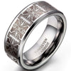 8mm Gothic Cross Tungsten Carbide Wedding Band