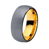 8mm Black Brushed Matte Tungsten Carbide with Yellow Gold Interior Wedding Bands - Innovato Store