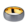 8mm Black Brushed Matte Tungsten Carbide with Yellow Gold Interior Wedding Bands - Innovato Store