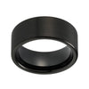 10mm Large Bold Black Pipe Cut Plated Tungsten Wedding Band - Innovato Store