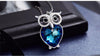 Blue Crystals Owl Pendant Necklace Women’s Jewelry