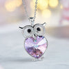 Blue Crystals Owl Pendant Necklace Women’s Jewelry