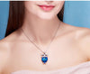 Blue Crystals Owl Pendant Necklace Women’s Jewelry