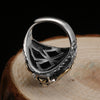 925 Sterling Silver Gold Plated Dragon Ring Adjustabe Size with Red Zirconia Eyes - Innovato Store