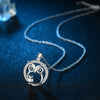 Silver Cubic Zirconia Mom and Baby Owl Pendant Necklace