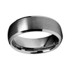 8mm Dome Shape Pipe Cut Brushed Matte Silver Tungsten Carbide Ring - Innovato Store