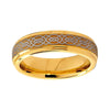 6mm Tungsten Carbide Yellow Gold-plated Celtic Design Wedding Band - Innovato Store