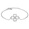 925 Sterling Silver Clover Heart with Cubic Zirconia Bracelet
