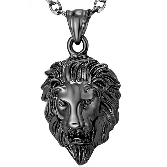 Big Lion Black Choker Pendant Necklace