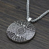 Stainless Steel The Tree of Life Round Pendant Necklace