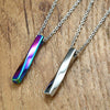 Multicolored Rainbow Prismatic Twisted Bar Pendant Necklace