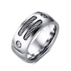 Stainless Steel Metal with Steel Wires and Cubic Zirconia Jewels Punk Ring