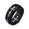 Cute Black Dome Shape Removable Double Cross Ring - Innovato Store