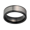 8mm Silver Matte Finish on Black Polished Tungsten Carbide Ring - Innovato Store