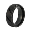Black Step up Tungsten Carbide with Slashes and Shiny Inner Ring - Innovato Store