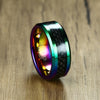 8mm Multi-Color Plated Tungsten Carbide with Carbon Fiber Inlay Wedding Ring - Innovato Store