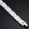 Sleek White Ceramic Magnetic and Hematite Bracelet