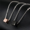 Black and Rose Gold Square Pendant Necklace