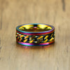 8mm Unisex Rainbow Color Gold Plated Stainless Steel Ring - Innovato Store