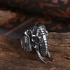 Titanium Elephant Head Ring for Men and Women