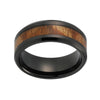 Black Men's Tungsten Carbide Ring Red Wood Inlay Wedding Band - Innovato Store
