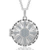 Sun with Crystals Aromatherapy Locket Pendant Necklace