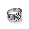 13mm Antique Silver Toned Stainless Steel Knight Templar Lucky Cross Totem Design Men’s Ring - Innovato Store