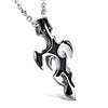 Stainless Steel Black Gun Plated Cross Pendant Necklace