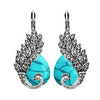 Silver and Opal Stone Peacock Cuff Earrings For Women