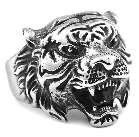 Tiger Head Stainless Steel Ring