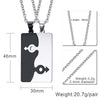 Two Tone Stainless Steel Couple Pendant Necklace