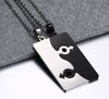 Two Tone Stainless Steel Couple Pendant Necklace