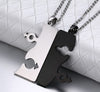 Two Tone Stainless Steel Couple Pendant Necklace