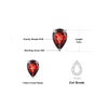 1.8ct Water Drop Natural Garnet Solid Stud Earrings 925 Sterling Silver - Innovato Store