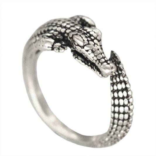 Adjustable Antique Wild Alligator Ring for Men