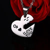 316L Stainless Steel Joint Heart and Key I Love You Pendant Necklace